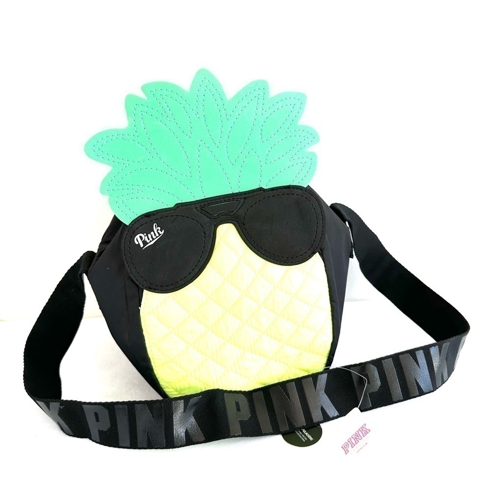 NWT PINK pineapple lunch box bag with shoulder strap. - Picture 3 of 7